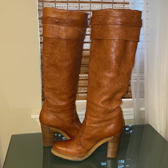 L’Autre Chose Italian Leather Vintage Tall Boots - Picture 2 of 12